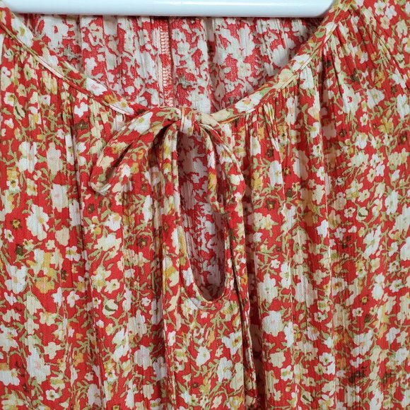 Sonoma Size XXL Dress Long Tiered Crinkle Flowy Floral Keyhole Full Hem Pullover - Picture 11 of 14